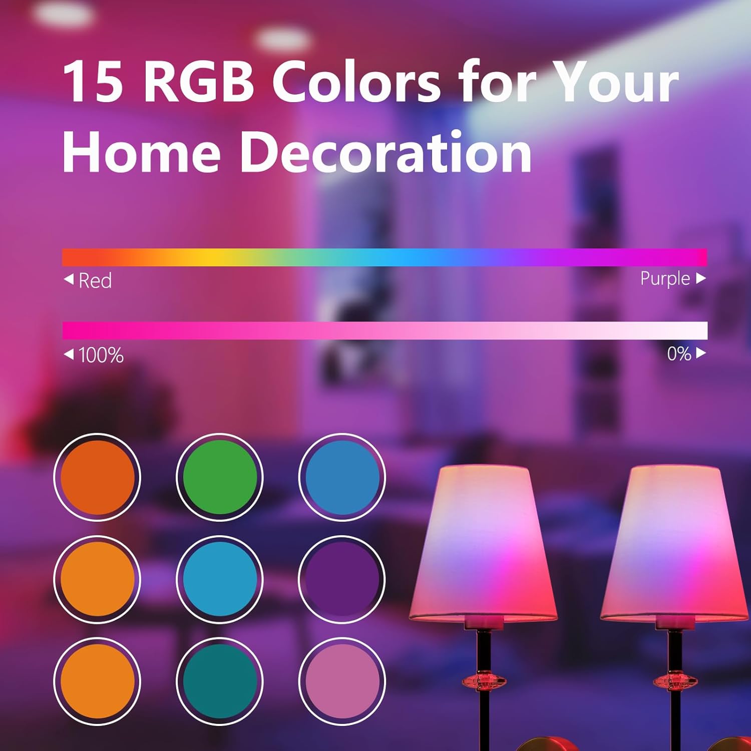 Battery Operated Wall Sconces Set of 2, Cordless Wall Lights with Rechargeable Bulbs and Remote, 15 Lighting Colors and Dimmable, Battery Powered Wall Lights for Bedroom Living Room, Gold