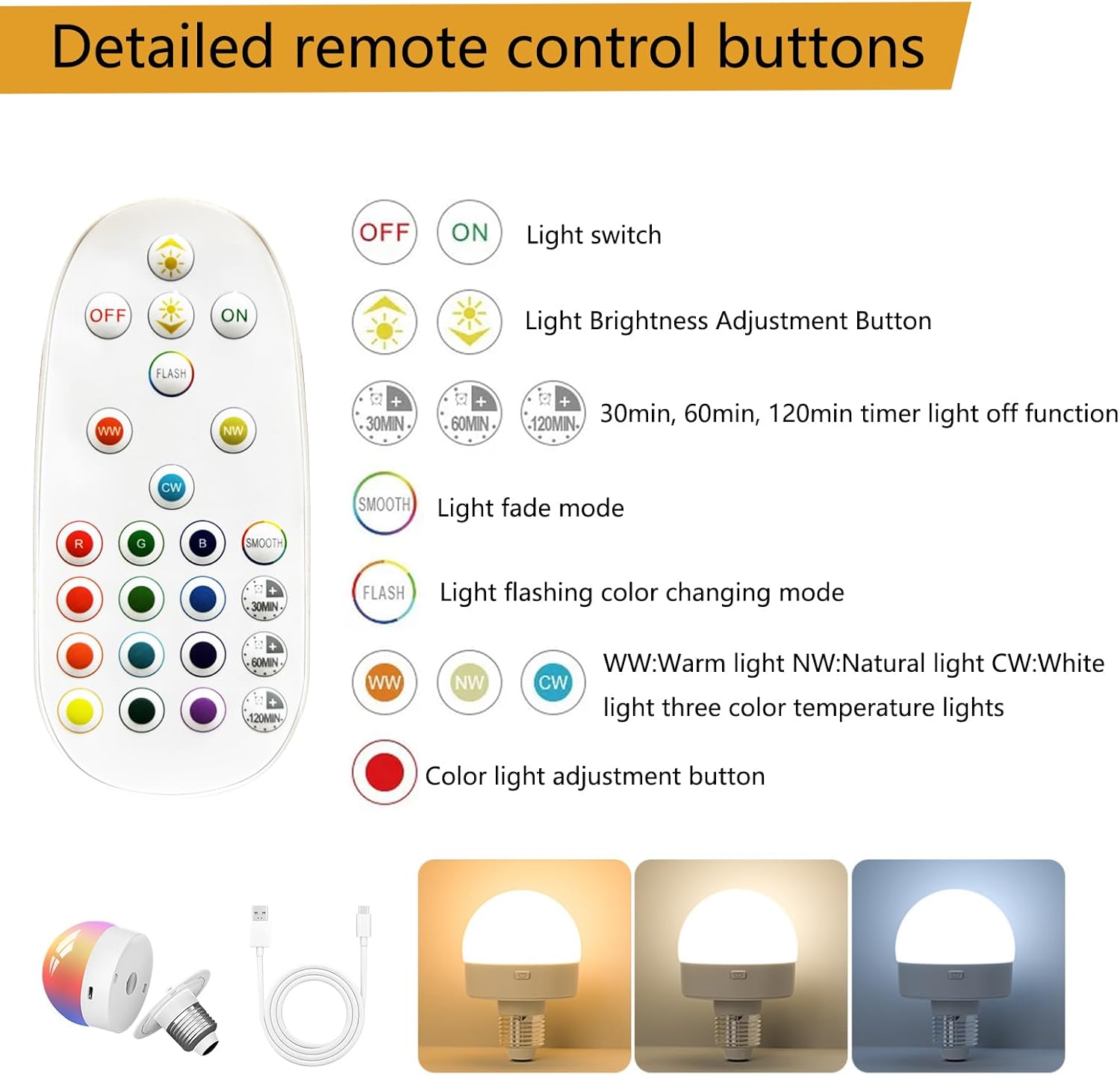 Battery Operated Wall Sconces Set of 2, Cordless Wall Lights with Rechargeable Bulbs and Remote, 15 Lighting Colors and Dimmable, Battery Powered Wall Lights for Bedroom Living Room, Gold